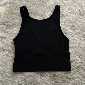 lululemon Black Ribbed Crop Top, size small, vneck